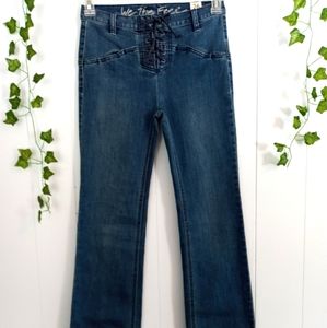 NWOT Free People lace up fly jeans w small pockets
